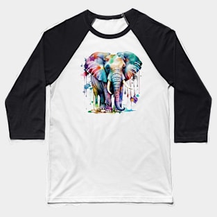 Colorful Elephant #3 Baseball T-Shirt